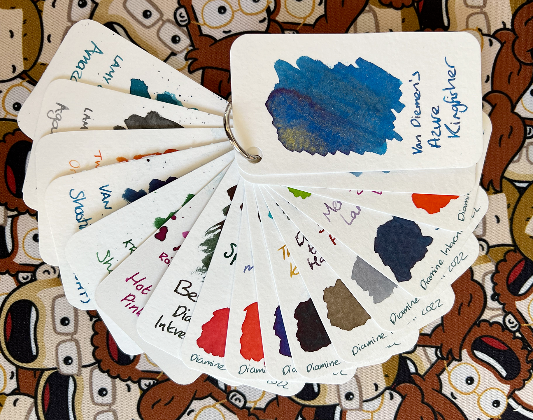 My homemade col-o-ring ink swatches