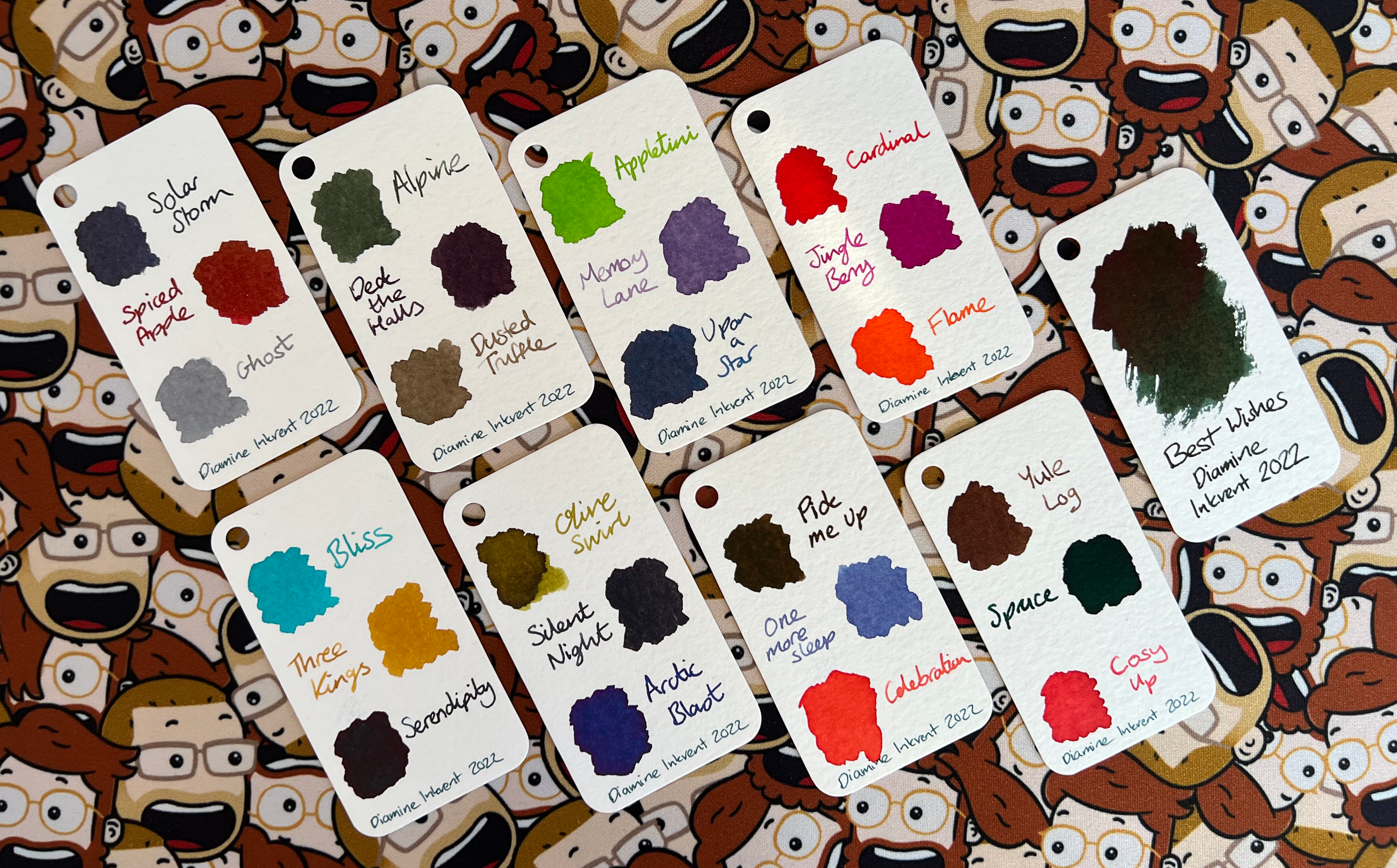 Diamine Inkvent 2022 swatches